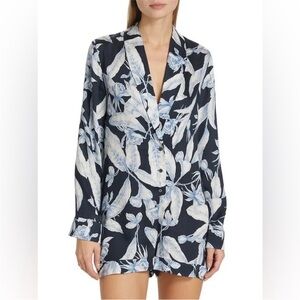 NWT XS Alexis Floral Print Long Sleeve Romper
